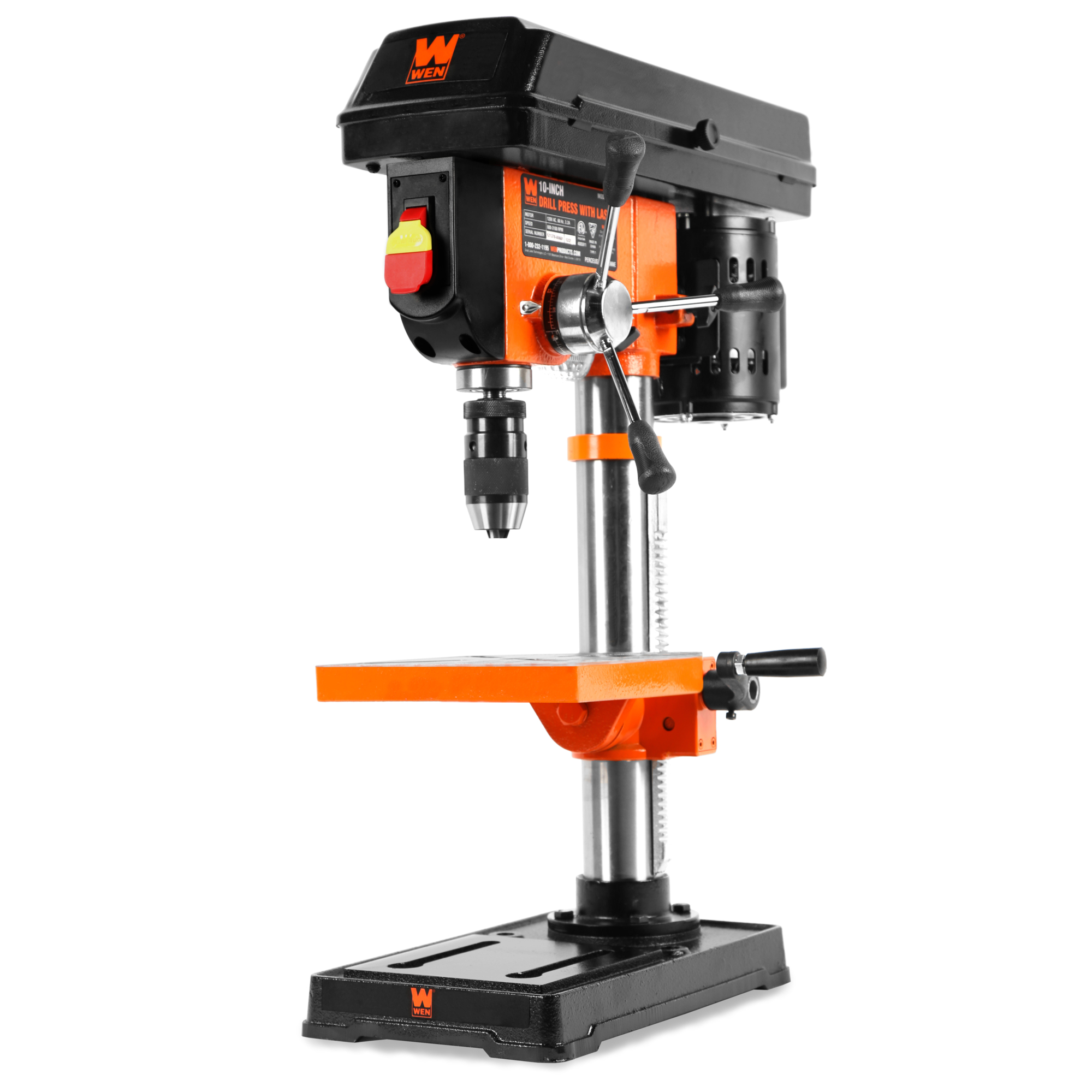 WEN 10in. 5-Speed Cast Iron Benchtop Drill Press - 0.5 HP, 0.5in. Chuck, Model# 4211